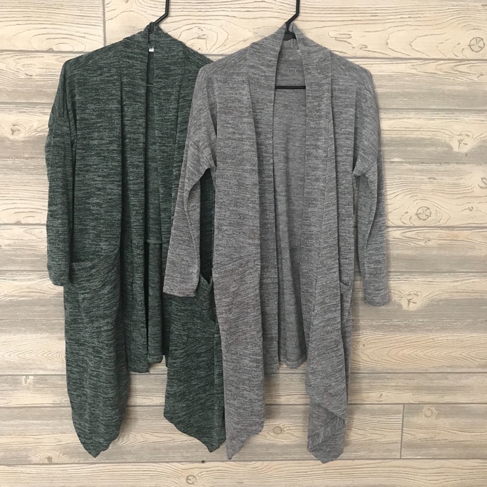 Olive Asymmetrical Hem Cardigan - Picture 3 of 5